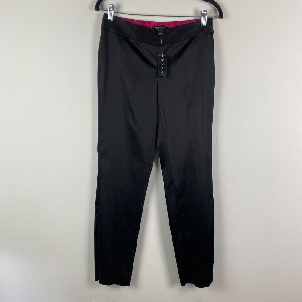White House Black Market Legacy Pant Womens 2S 2 Short Black Slim Leg Side Zip